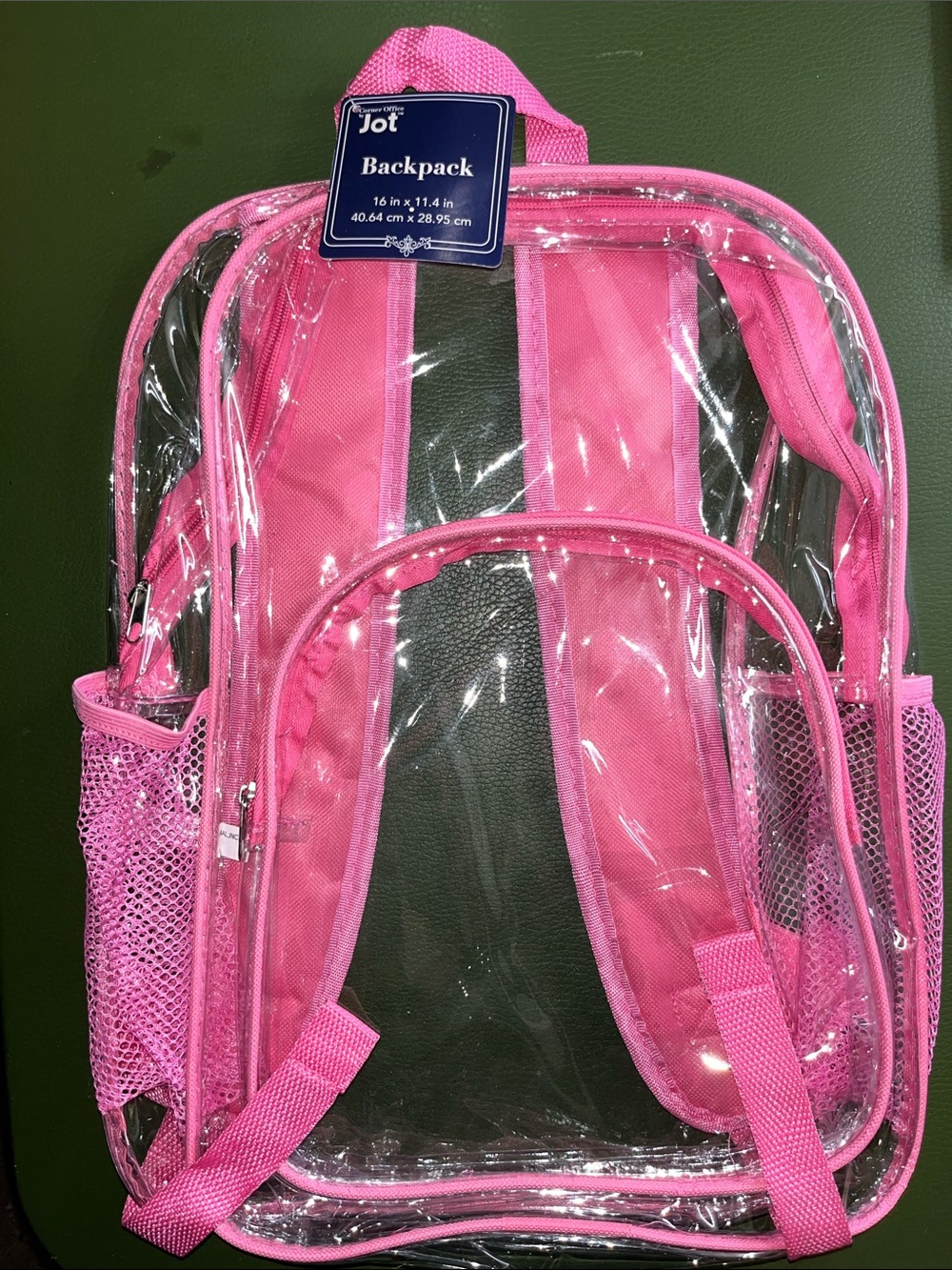 Clear Pink Backpack - Transparent School Bag